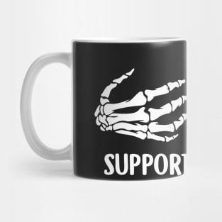 Breast Cancer Skeleton Hand Scary Halloween T-Shir Mug